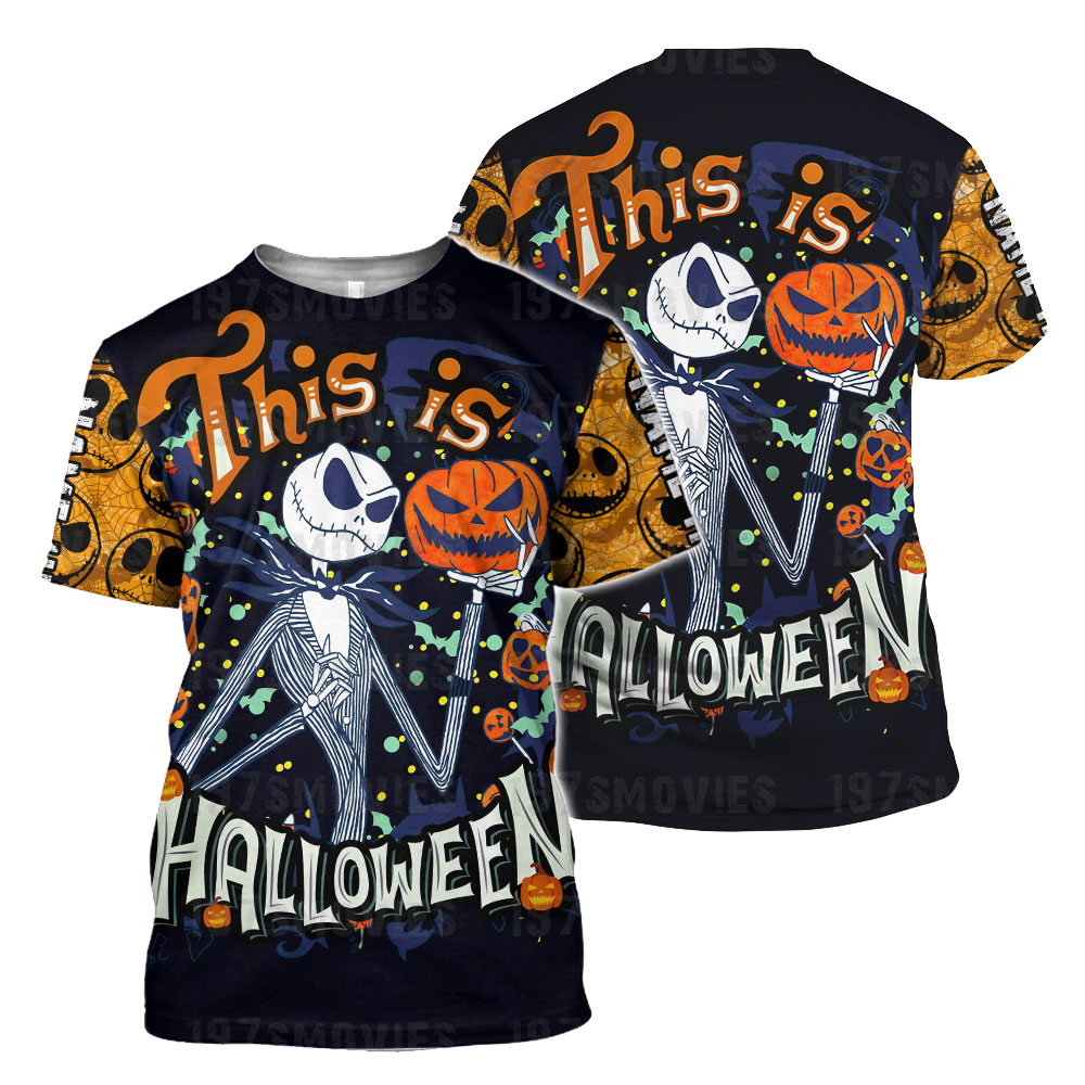Jack Skellington This Is Halloween Custom Name 3D T-Shirt And Hoodie Jack Skellington This Is Halloween Custom Name 3D T-Shirt And Hoodie