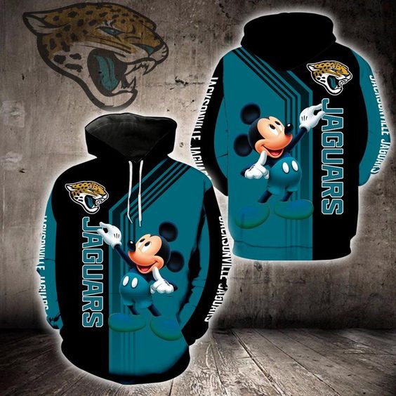 Jacksonville Jaguars Mickey Mouse 3D Hoodie Jacksonville Jaguars Mickey Mouse 3D Hoodie