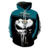 Jacksonville Jaguars Nfl Punisher Skull 3D Hoodie