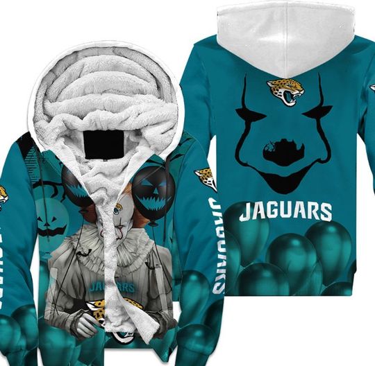 Jacksonville Jaguars Pennywise The Dancing Clown It Halloween 3D All Over Print Hoodie Jacksonville Jaguars Pennywise The Dancing Clown It Halloween 3D All Over Print Hoodie