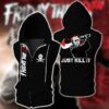 Jason Voorhees Just Kill It Halloween Sleeveless Vest Zip Hoodie