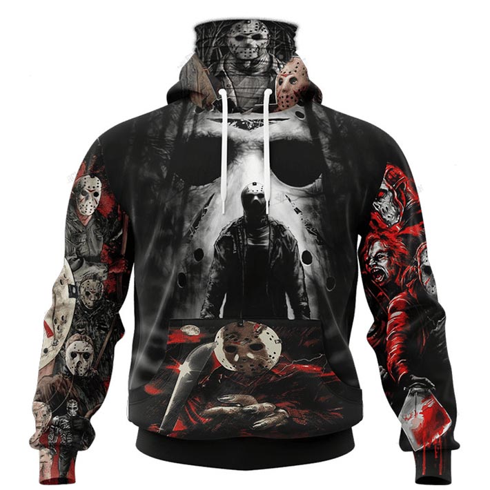 Jason Voorhees The Friday The 13Th Halloween Horror 3D Hoodie Mask Jason Voorhees The Friday The 13Th Halloween Horror 3D Hoodie Mask