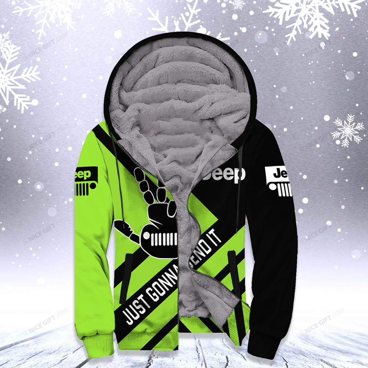 Jeep Green Just Gonna Send It Fleece Hoodie Jeep Green Just Gonna Send It Fleece Hoodie