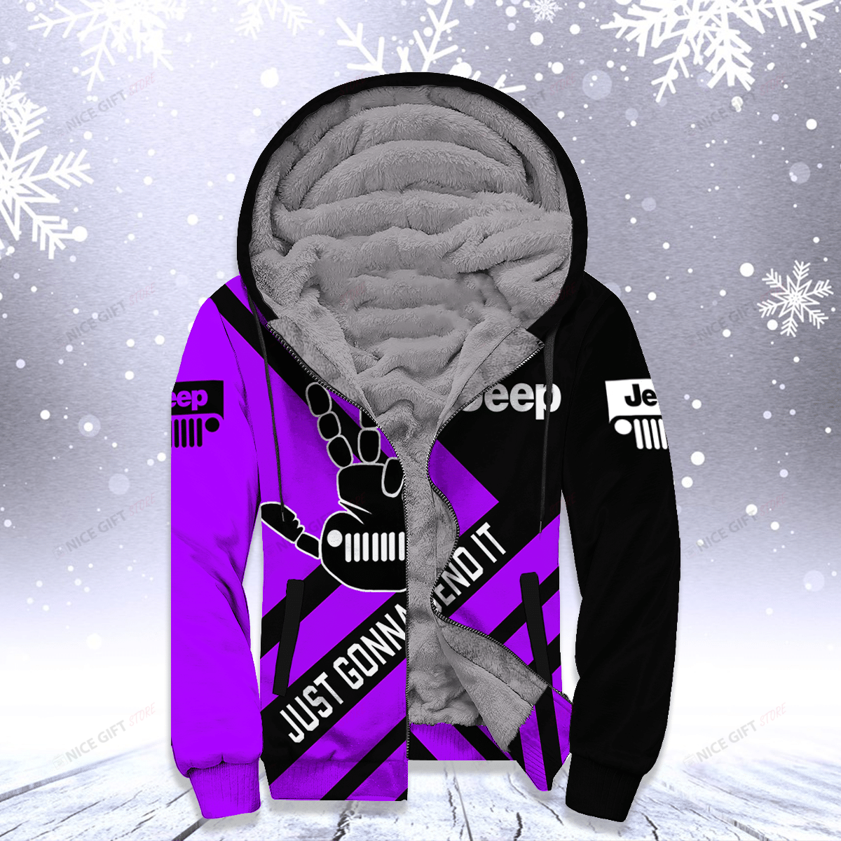 Jeep Just Gonna Send It Purple Fleece Hoodie Jeep Just Gonna Send It Purple Fleece Hoodie