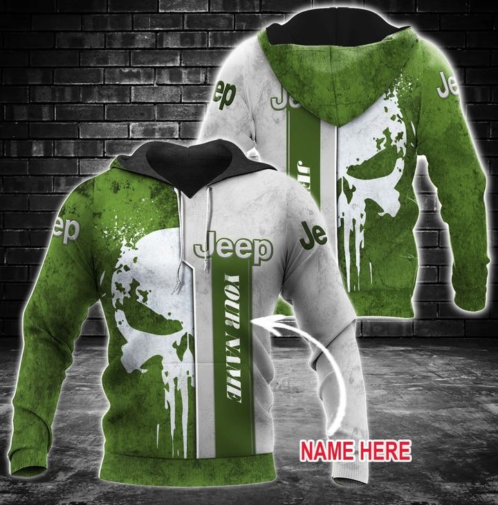 Jeep Punisher Skull Custom Name 3D Over Print Hoodie Jeep Punisher Skull Custom Name 3D Over Print Hoodie