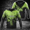 Jeep Wrangler Punisher Skull 3D Over Print Hoodie