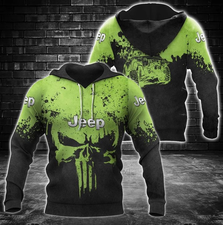 Jeep Wrangler Punisher Skull 3D Over Print Hoodie Jeep Wrangler Punisher Skull 3D Over Print Hoodie