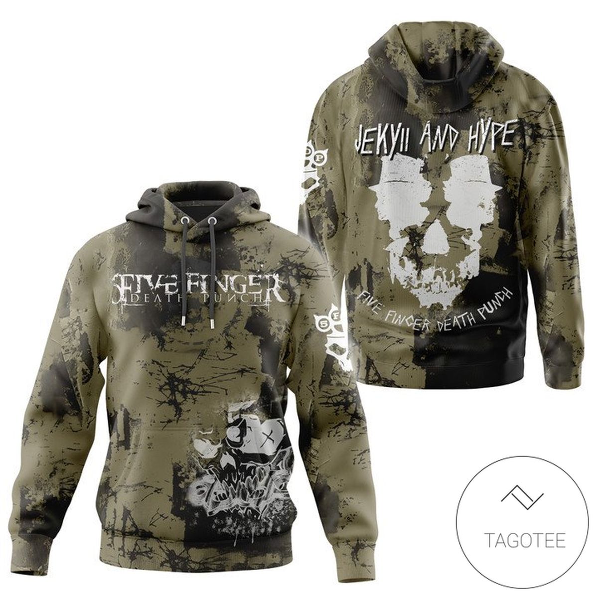 Jekyll And Hyde Five Finger Death Punch 3D Printed Hoodie Jekyll And Hyde Five Finger Death Punch 3D Printed Hoodie