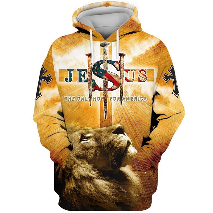 Jesus The Only Hop For Amarica 3D Hoodie Jesus The Only Hop For Amarica 3D Hoodie