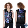 June Girl Skull I Am Storm Butterfly Sleeveless Zip Hoodie