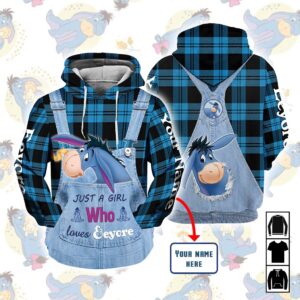 Just A Girl Who Loves Eeyore Personalized Custom 3D Hoodie