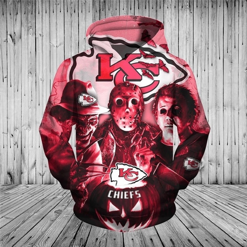 Kansas City Chiefs Halloween Horror Night 3D Pullover Hoodie Kansas City Chiefs Halloween Horror Night 3D Pullover Hoodie