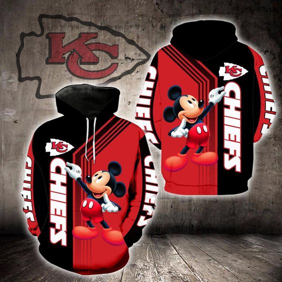 Kansas City Chiefs Mickey Mouse 3D Hoodie Kansas City Chiefs Mickey Mouse 3D Hoodie