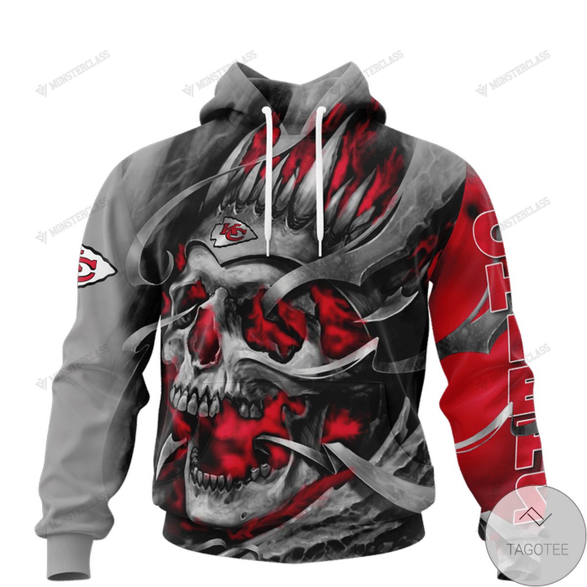 Kansas City Chiefs Skull Jersey 3D Hoodie Kansas City Chiefs Skull Jersey 3D Hoodie