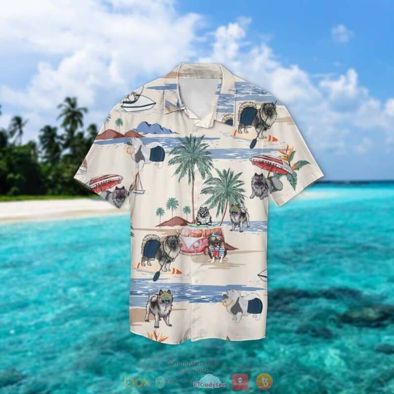 Keeshond Summer Beach Hawaiian Shirt Keeshond Summer Beach Hawaiian Shirt