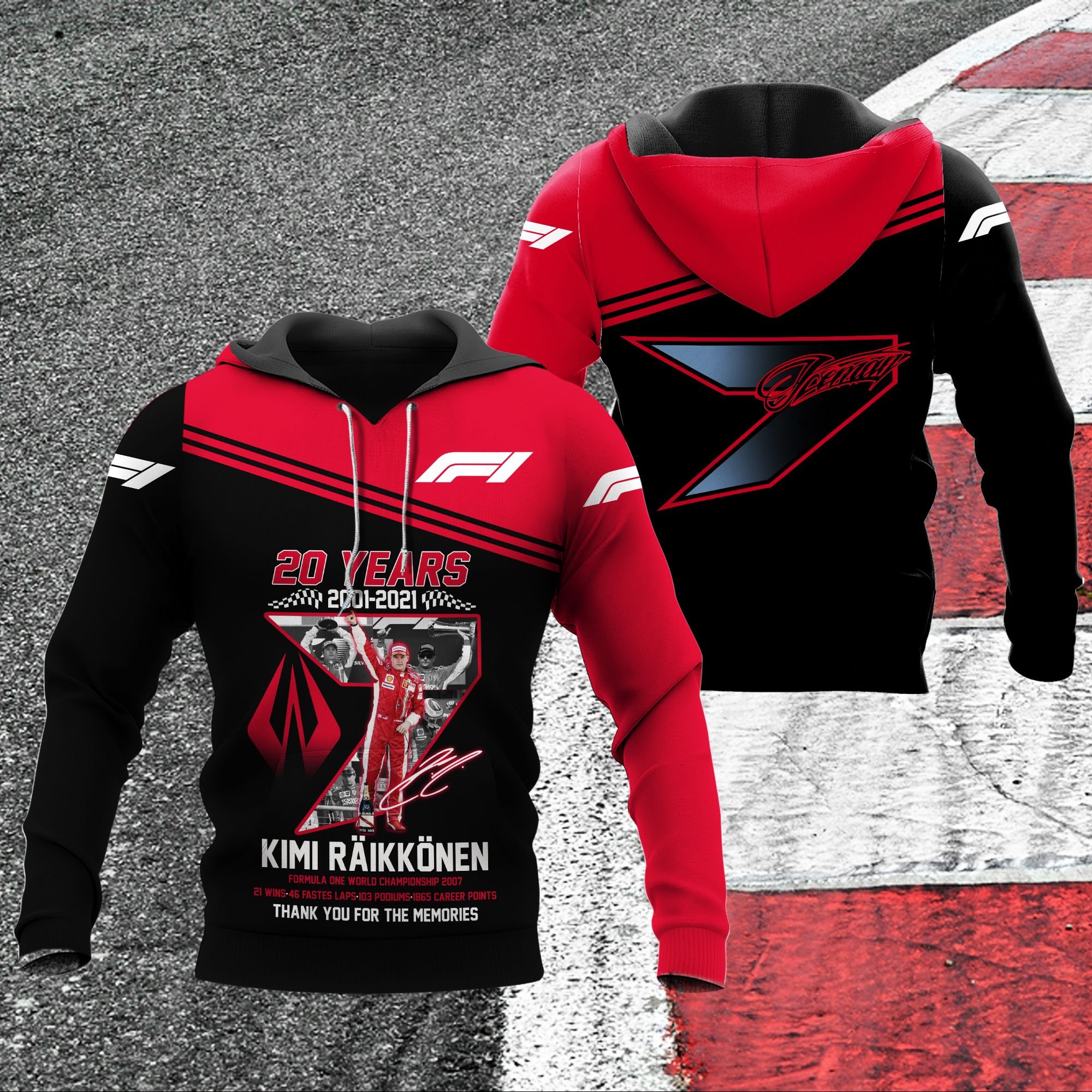 Kimi Raikkonen 20 Years Thank You For The Memories 3D Hoodie Kimi Raikkonen 20 Years Thank You For The Memories 3D Hoodie