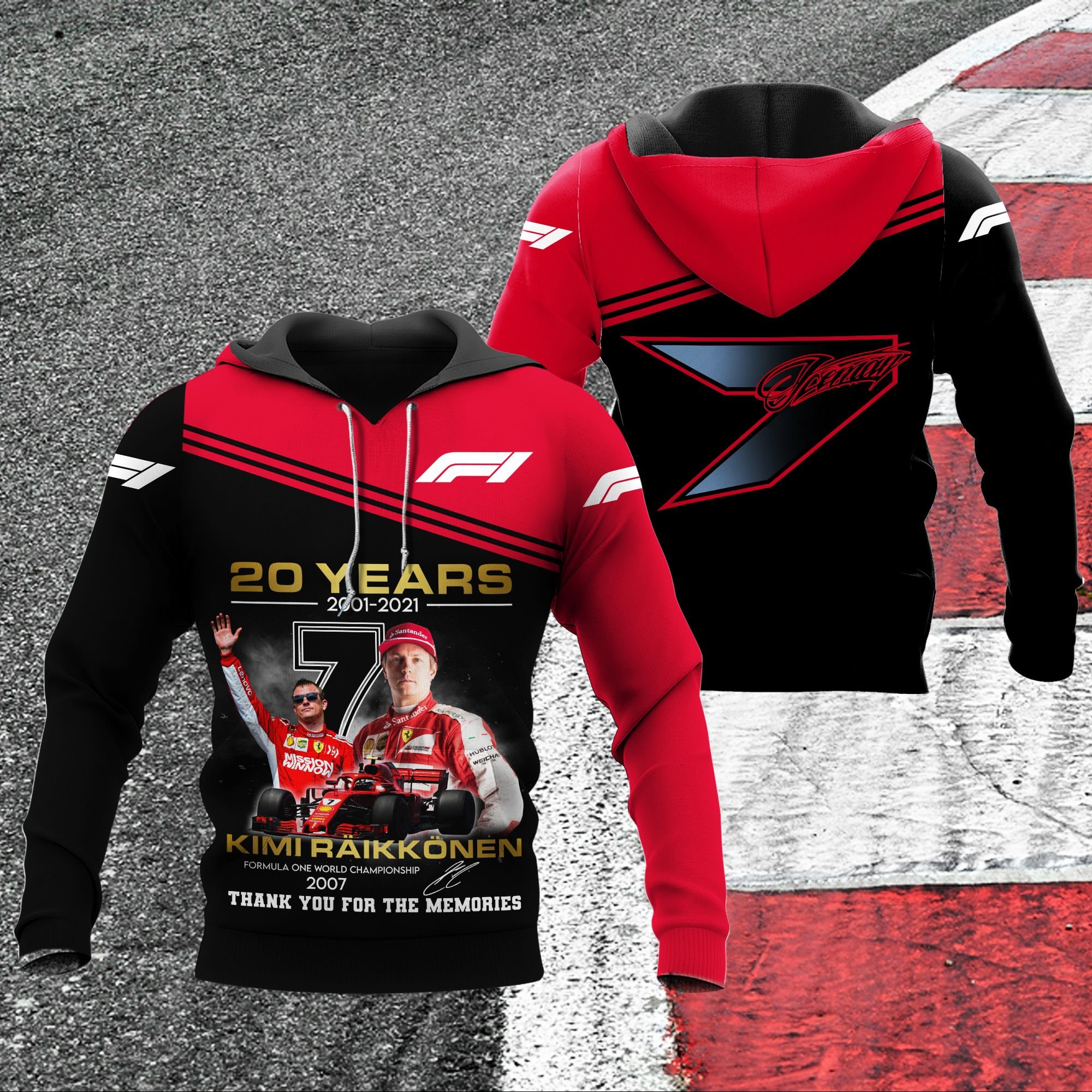 Kimi Raikkonen 20 Years Thank You For The Memories 3D Hoodie Kimi Raikkonen 20 Years Thank You For The Memories 3D Hoodie