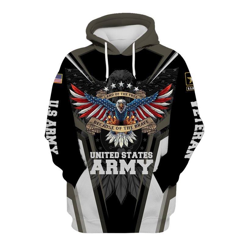 Land Of The Free Because Of The Brave Us Army 3D All Over Printed Hoodie Land Of The Free Because Of The Brave Us Army 3D All Over Printed Hoodie