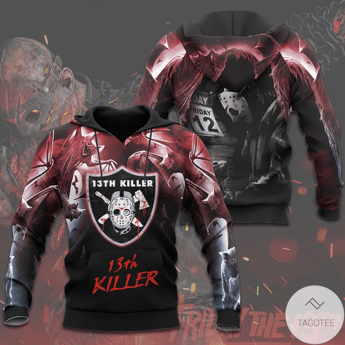 Las Vegas Raiders 13Th Killer Halloween 3D Hoodie Las Vegas Raiders 13Th Killer Halloween 3D Hoodie