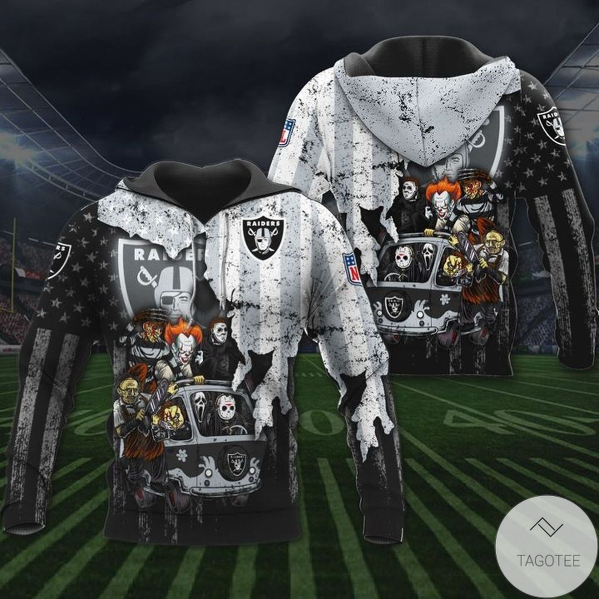 Las Vegas Raiders Halloween 3D Hoodie Las Vegas Raiders Halloween 3D Hoodie