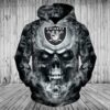Las Vegas Raiders Skull 3D Full Print Hoodie