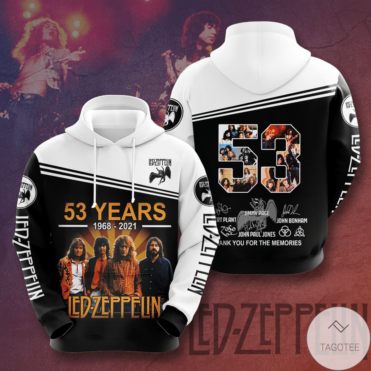 Led Zeppelin 53 Years 1968-2021 3D Hoodie Led Zeppelin 53 Years 1968-2021 3D Hoodie