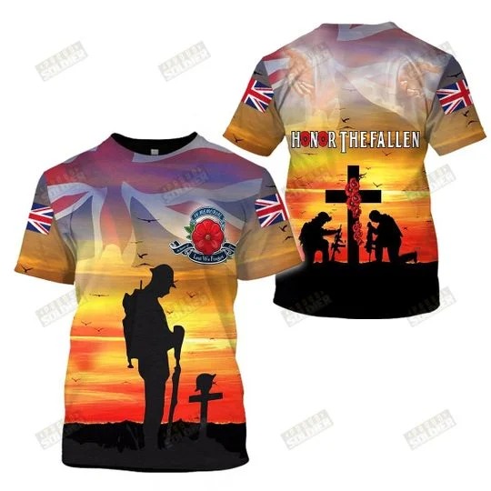 Lest We Forget Uk Veteran Cross Honnor The Fallen 3D Shirt Lest We Forget Uk Veteran Cross Honnor The Fallen 3D Shirt
