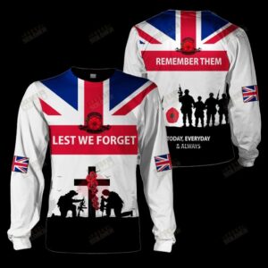 Lest We Forget Uk Veteran Cross Remember Them Today Everday Always 3D Shirt