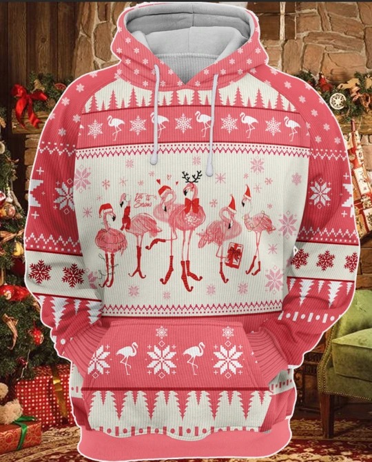 Let’S Snow Flamingo Chritsmas 3D Hoodie Let’S Snow Flamingo Chritsmas 3D Hoodie