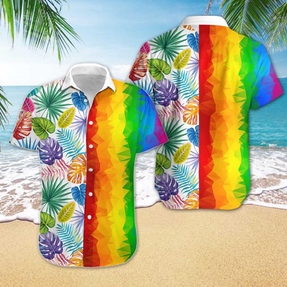 Lgbt Low Poly Hawaiian Shirt Lgbt Low Poly Hawaiian Shirt