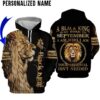 Lion A Black King Was Born In September I Am Who I Am Custom Name Hoodie And Shirt