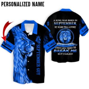 Lion A King Was Born In September When Life Tried To Break Me But Faild Custom Name Hoodie And Shirt