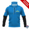 Los Angeles Chargers Ver 01 Personalized 3D Mask Hoodie