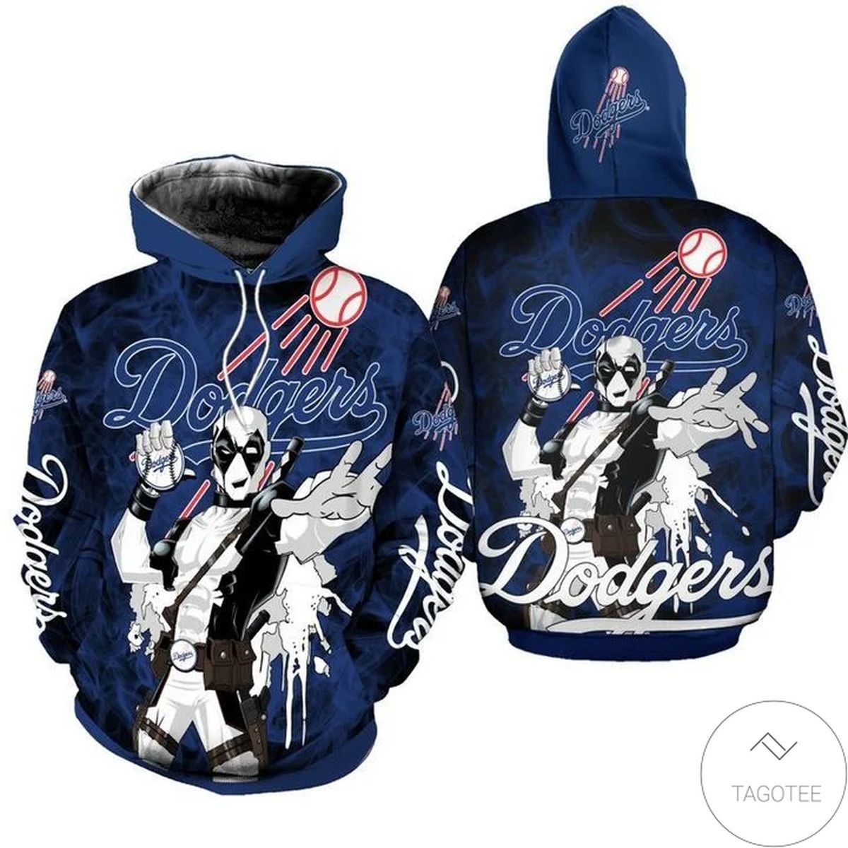 Los Angeles Dodgers Deadpool 3D Hoodie Los Angeles Dodgers Deadpool 3D Hoodie
