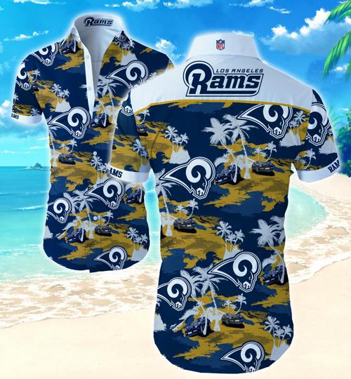 Los Angeles Rams Coconut Tree Hawaiian Shirt Summer Button Up Los Angeles Rams Coconut Tree Hawaiian Shirt Summer Button Up