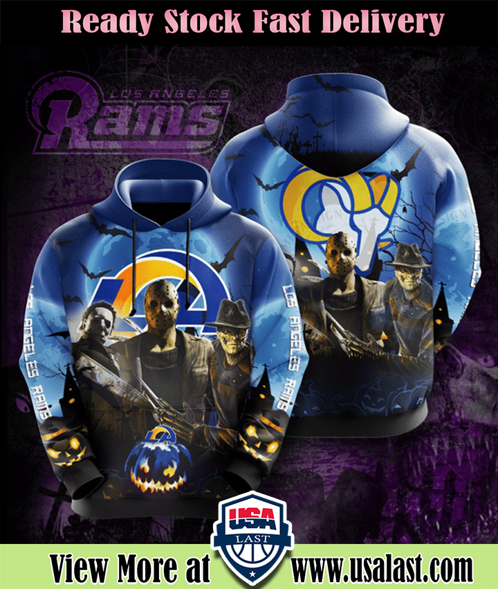 Los Angeles Rams Halloween Horror Night 3D Pullover Hoodie Los Angeles Rams Halloween Horror Night 3D Pullover Hoodie