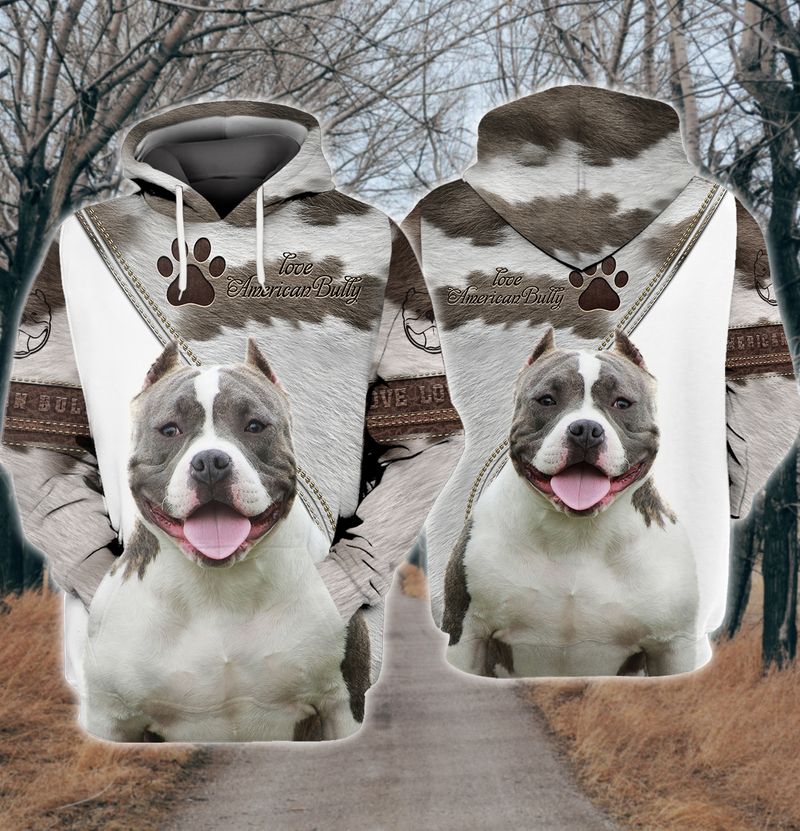 Love American Bully Dog 3D Full Print Hoodie And Shirts Love American Bully Dog 3D Full Print Hoodie And Shirts