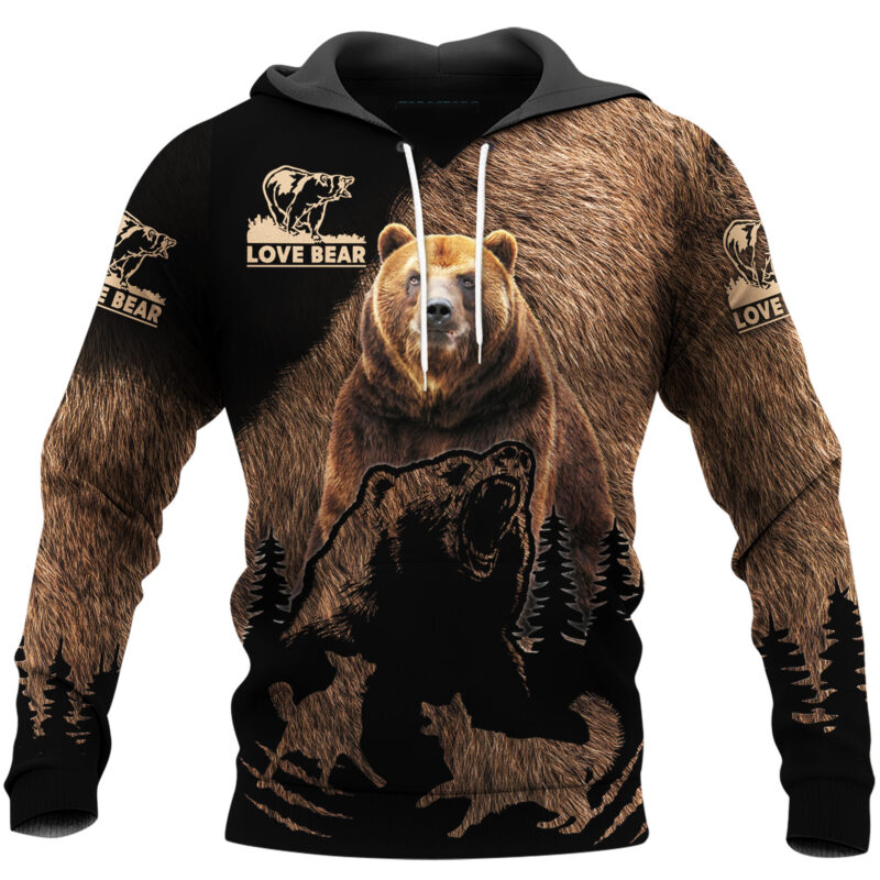 Love Bear All Over Printed Hoodie Love Bear All Over Printed Hoodie