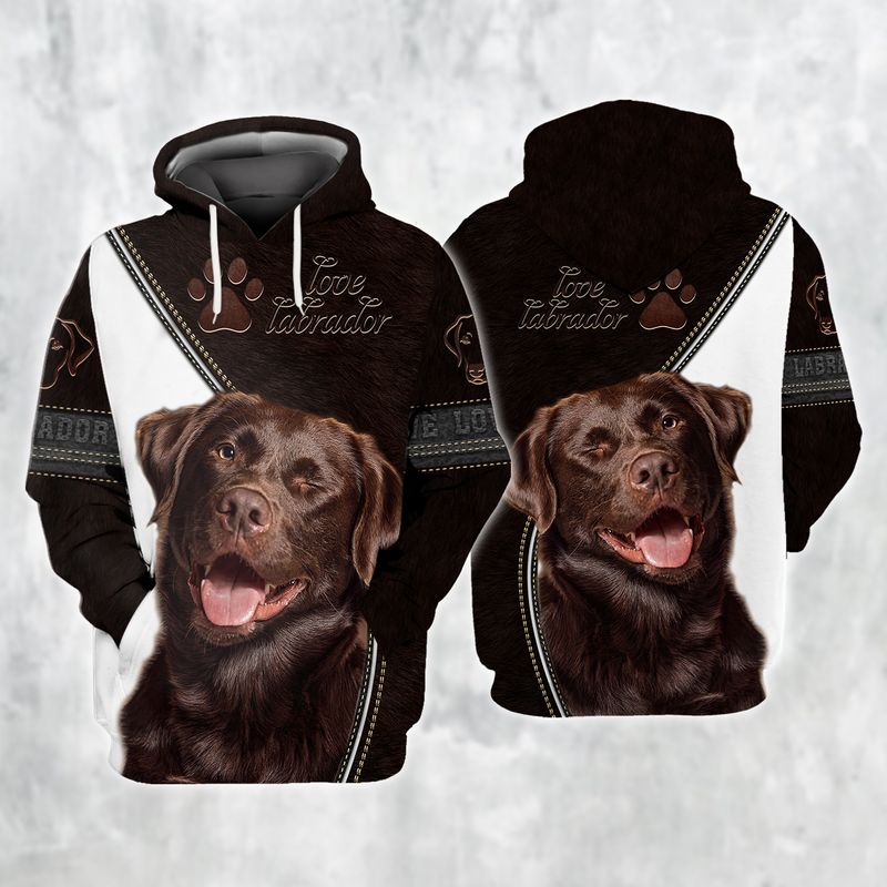 Love Labrador Black And White 3D Full Print Hoodie And Shirts Love Labrador Black And White 3D Full Print Hoodie And Shirts