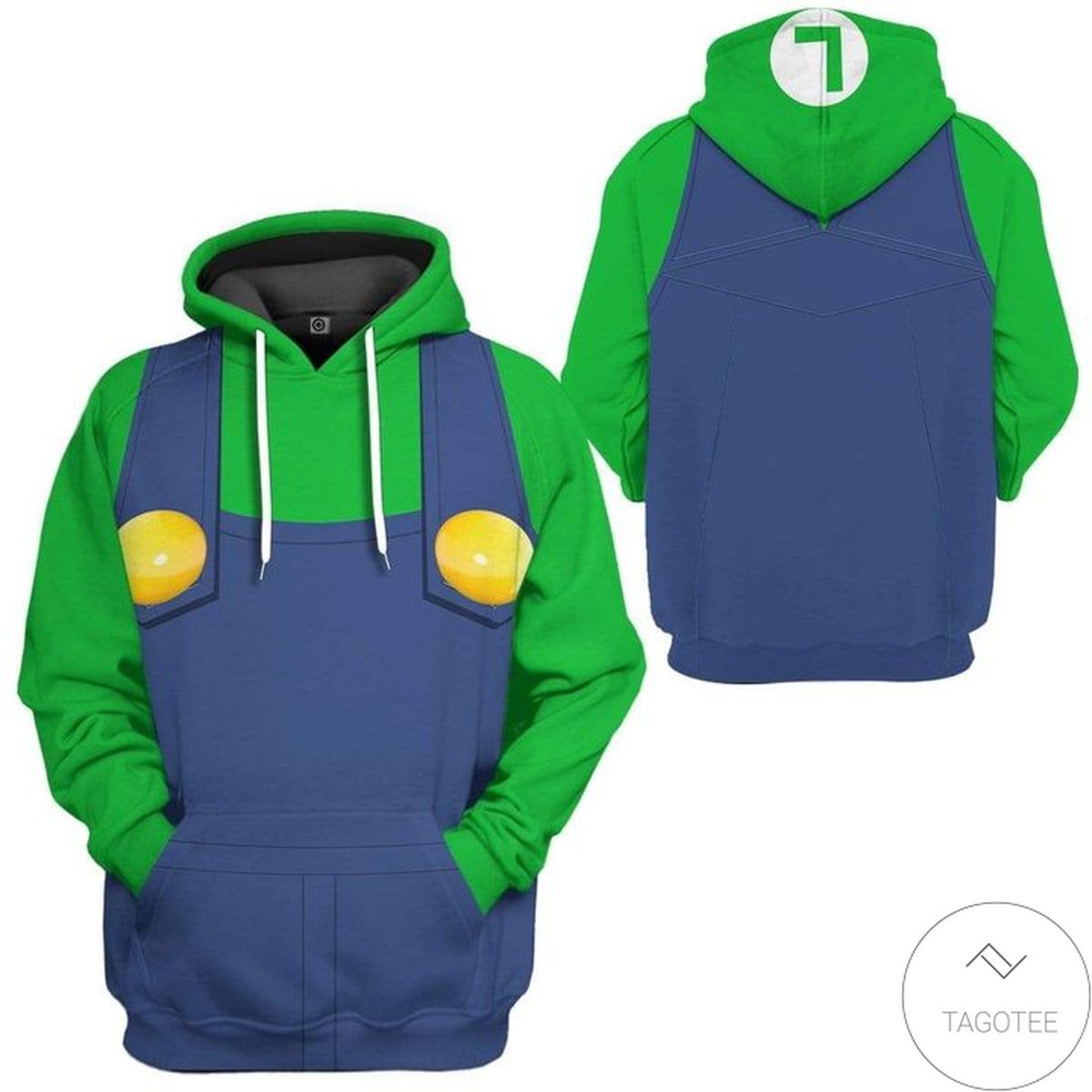 Luigi Mushroom Kingdom Costume 3D Hoodie Luigi Mushroom Kingdom Costume 3D Hoodie