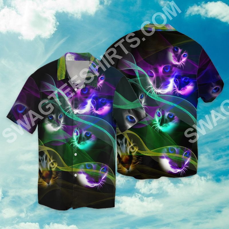 Magic Cats All Over Printed Hawaiian Shirt Magic Cats All Over Printed Hawaiian Shirt