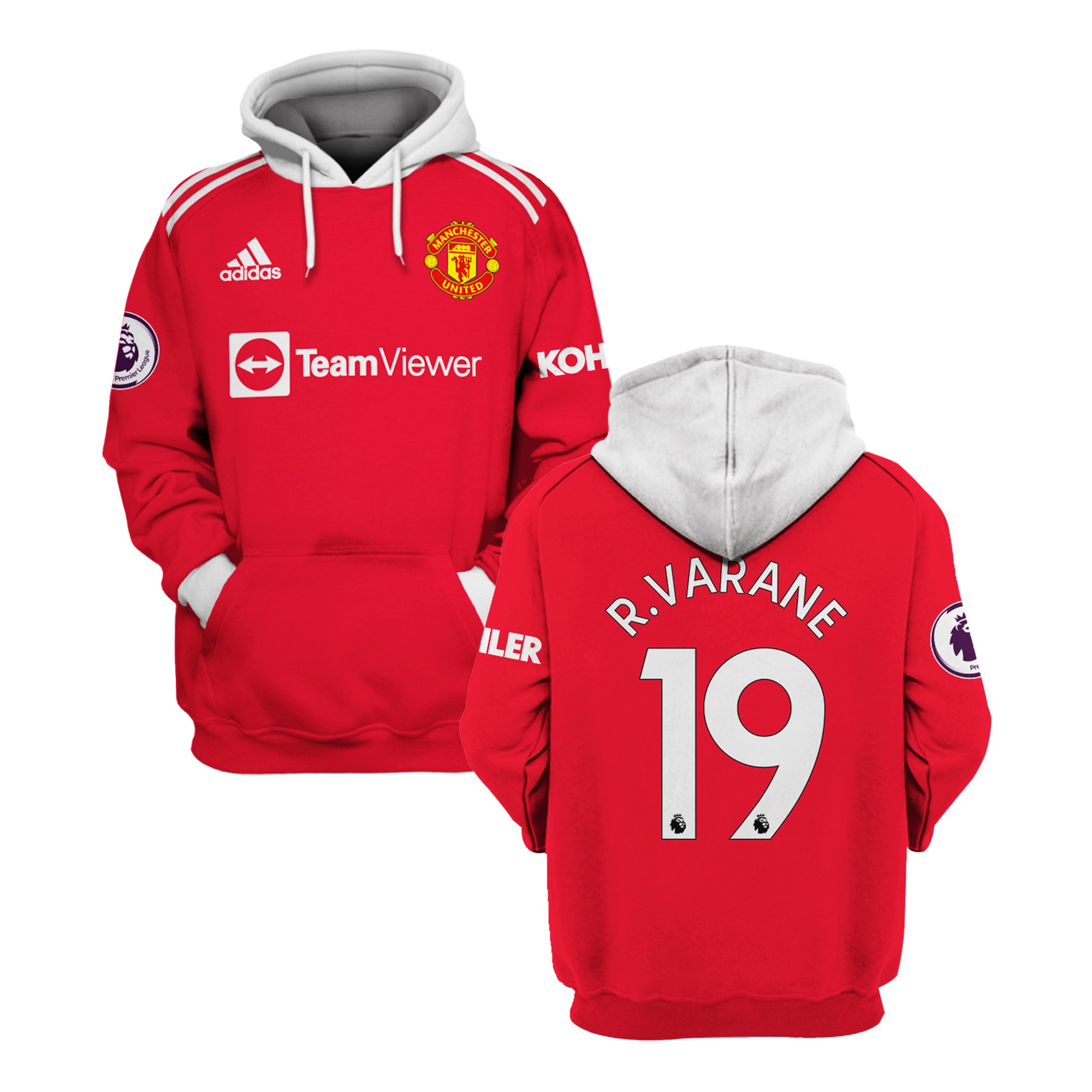 Manchester United 19 Varane 3D Hoodie Manchester United 19 Varane 3D Hoodie