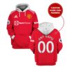 Manchester United Custom Name And Number 3D Hoodie