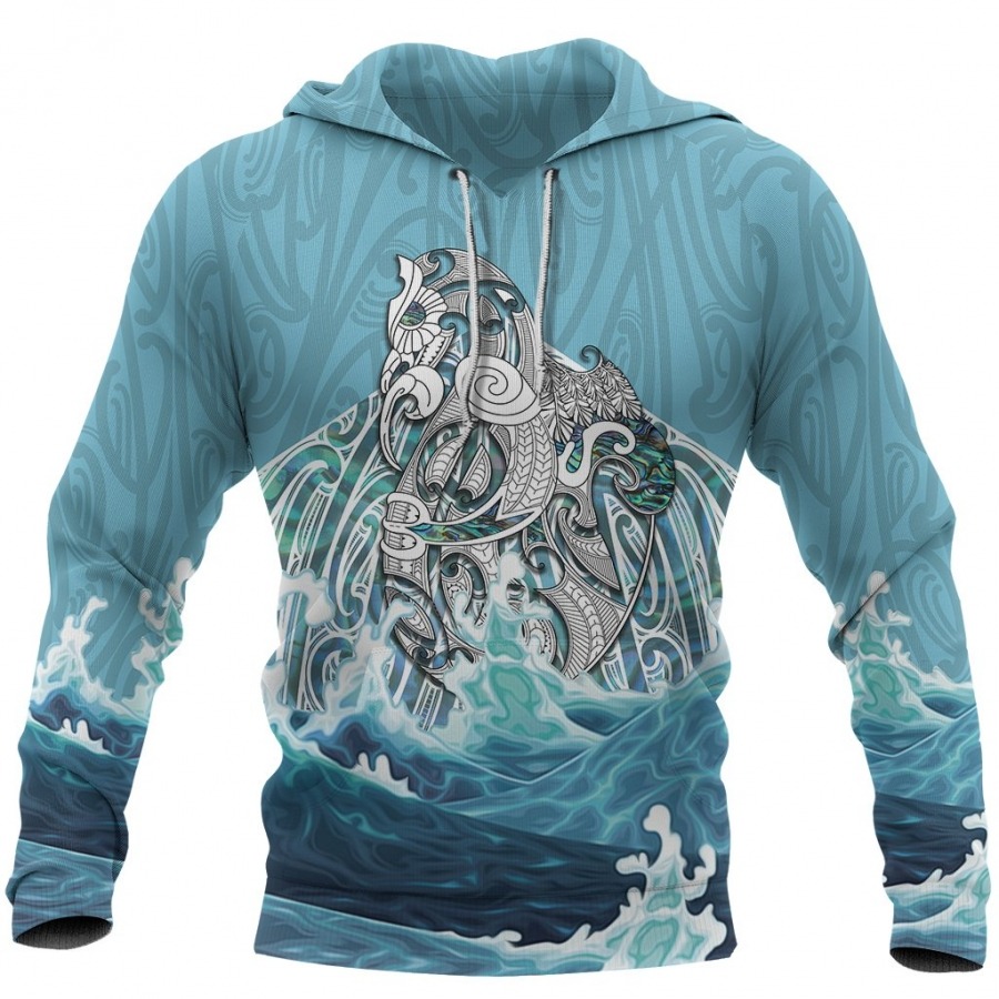 Maori Mania The Blue Sea 3D Hoodie Maori Mania The Blue Sea 3D Hoodie