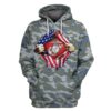 Marine Corp Veteran American Flag Independence Day Camo All Over Printed Hoodie
