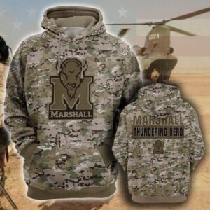Marshall Thundering Herd 3D Camo Veteran Hoodie