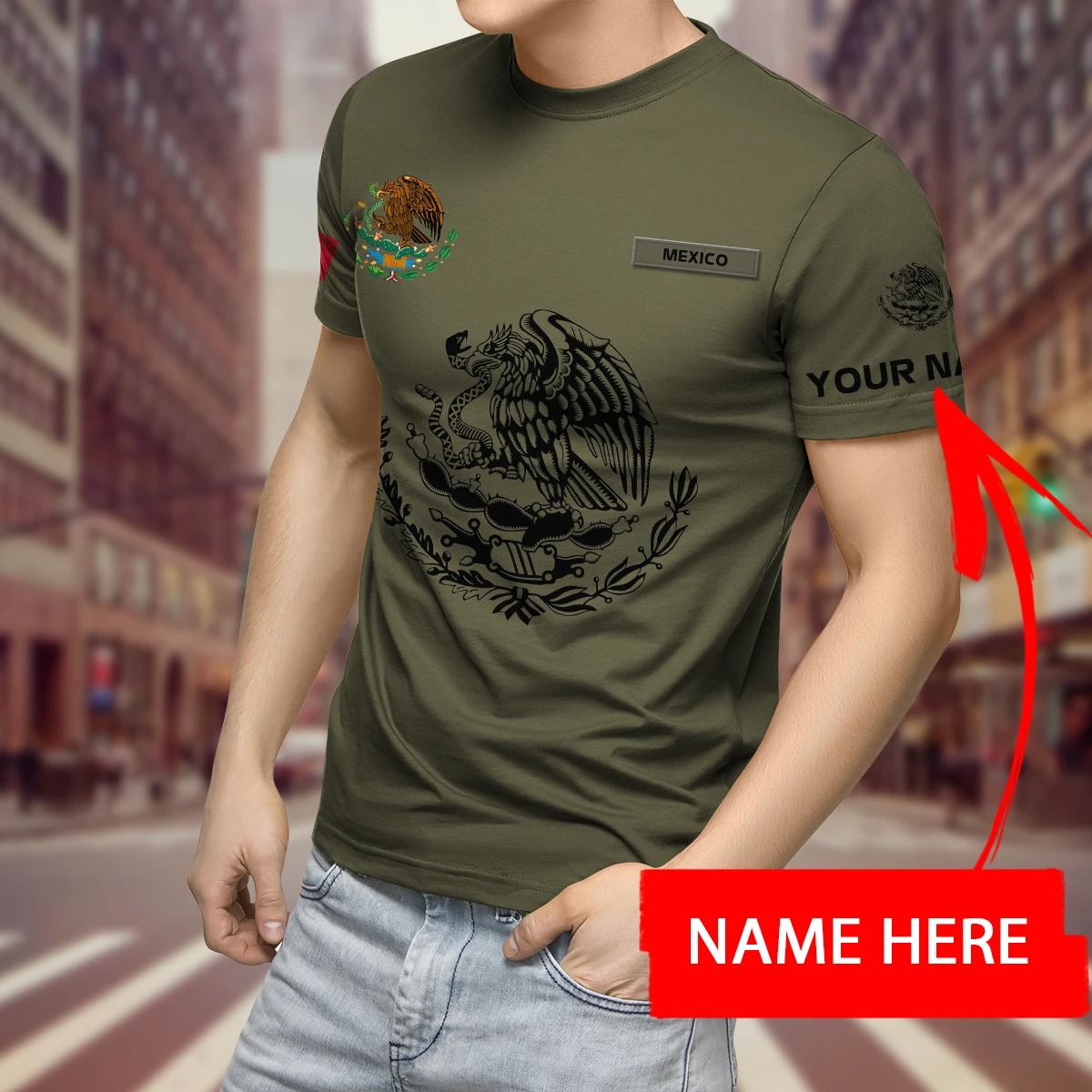 Mexican Flag Custom Personalized 3D Shirt Mexican Flag Custom Personalized 3D Shirt