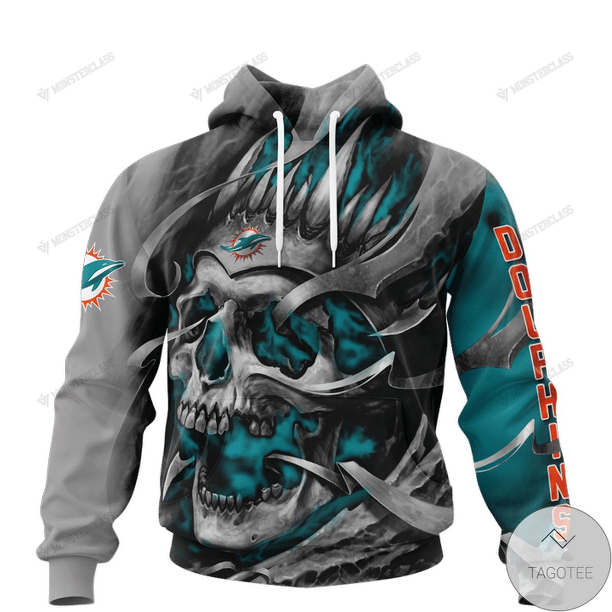 Miami Dolphins Skull Jersey 3D Hoodie Miami Dolphins Skull Jersey 3D Hoodie