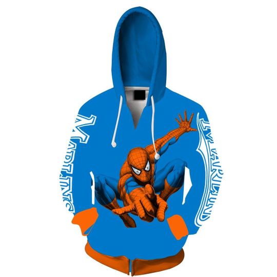Miami Marlins Spider Man 3D Hoodie Miami Marlins Spider Man 3D Hoodie