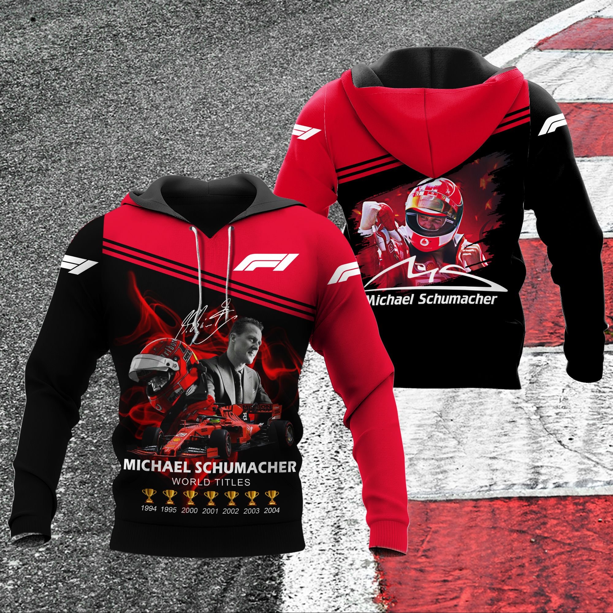 Michael Schumacher F1 Championships 3D Hoodie Michael Schumacher F1 Championships 3D Hoodie
